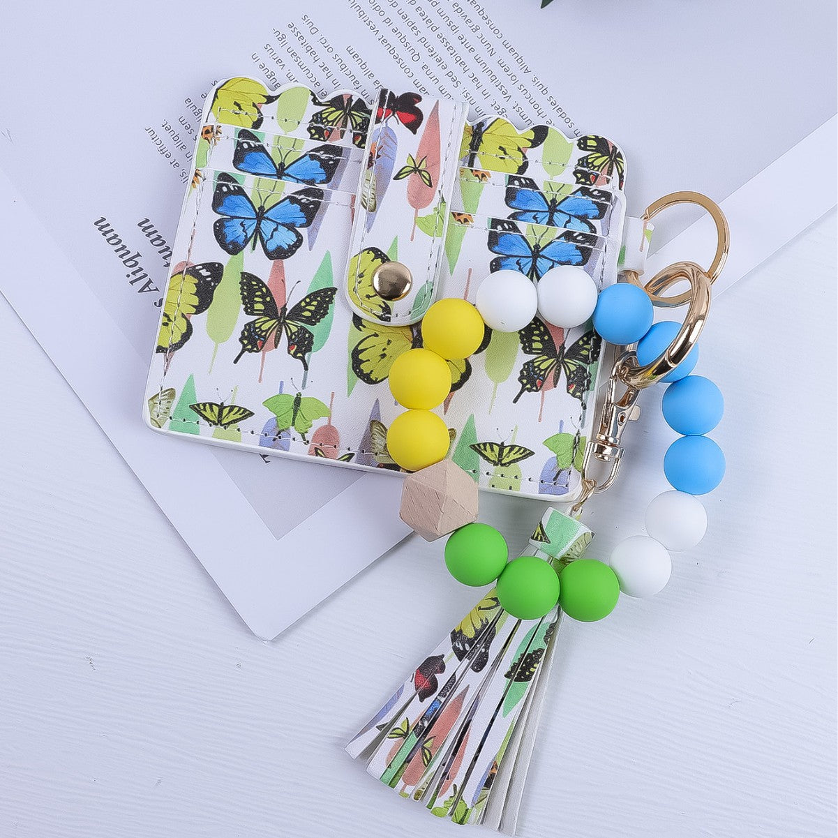 Wholesale Butterfly Print Wallet Keychain